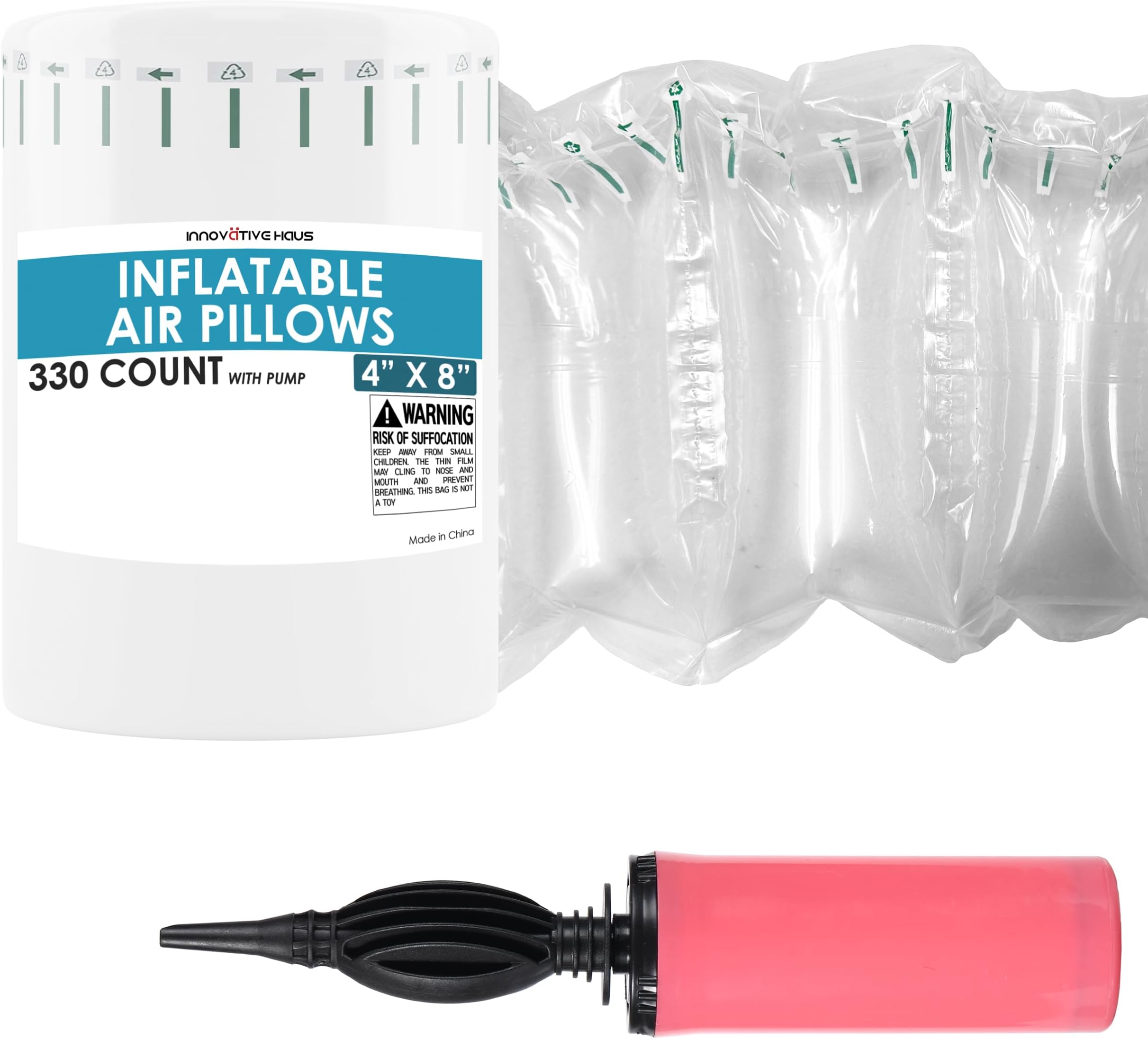 Air Pillows for Shipping with Pump Packaging Air Bags 400 Count Inflatable Shipping Supplies Box Filler Packing Materials Alternative to Packing Peanuts, Purse Stuffers for Shape 3.54" x 7.87" - Image 2