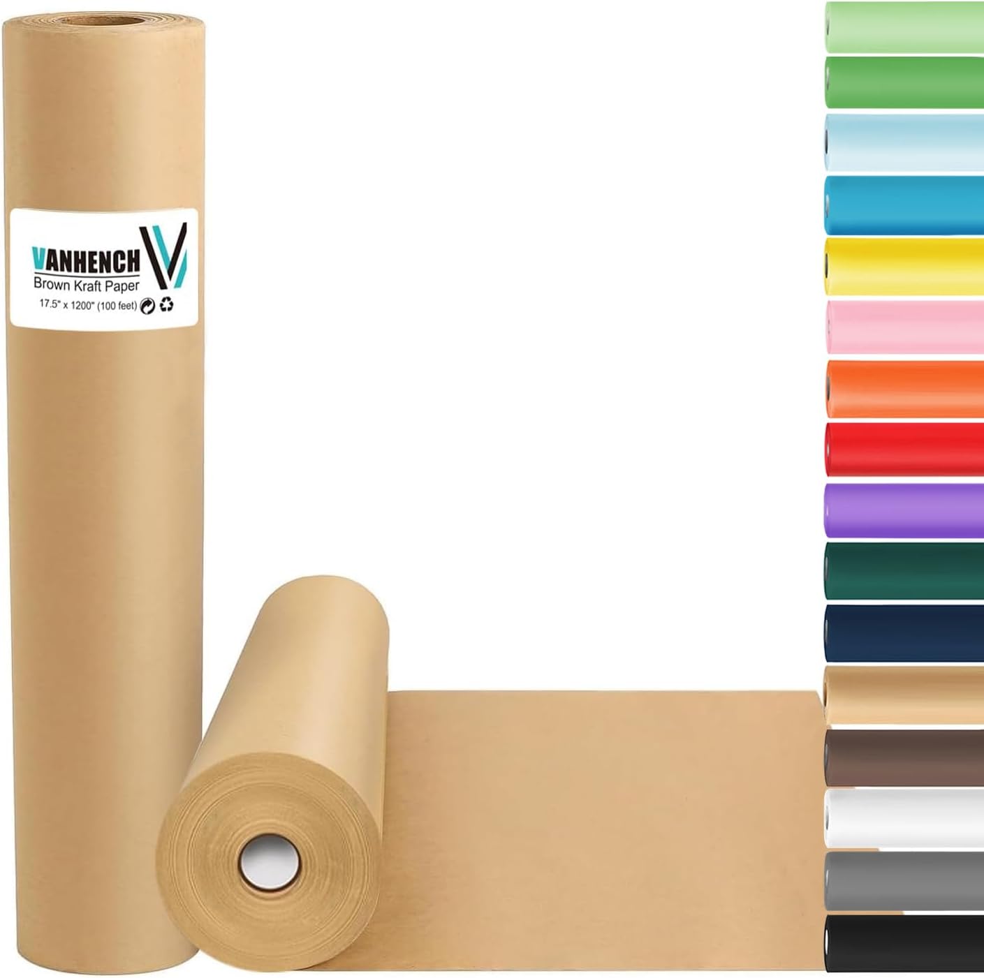 PerkHomy 36" x 2,400" (200') Brown Kraft Paper Roll for Craft Bulletin Board Paper Kids Art Table Covering Crafting Gift Wrapping Bouquet Packing Parcel 70GSM 50LB (Brown, 36" x 200') - Image 4