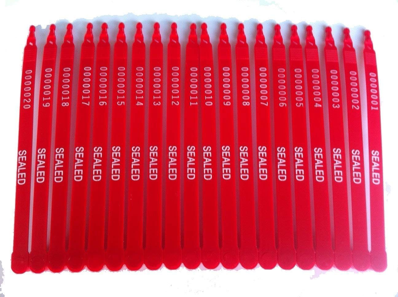 1000 PCS Red Plastic Truck Seals Numbered Shipping Seals Security Seals for Container Cargo Trucks